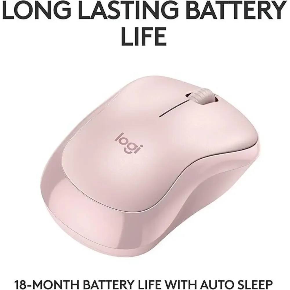 Logitech M240 Silent Bluetooth Mouse - Pink - Wireless, Compact, Portable